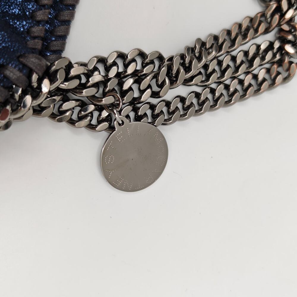 Stella McCartney Falabella Metallic Faux Suede Chain Tote Bag - Picture 4 of 12